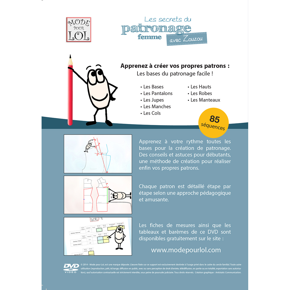 DVD Patronage Femme – Dos du DVD – Mode Pour LoL